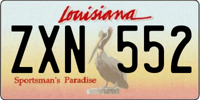 LA license plate ZXN552