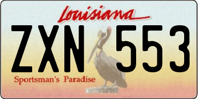 LA license plate ZXN553