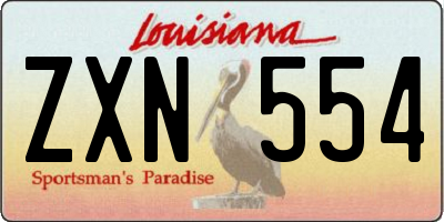 LA license plate ZXN554