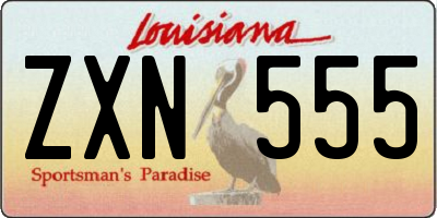 LA license plate ZXN555