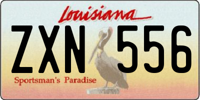 LA license plate ZXN556