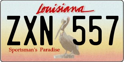 LA license plate ZXN557