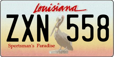 LA license plate ZXN558