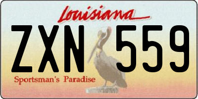 LA license plate ZXN559