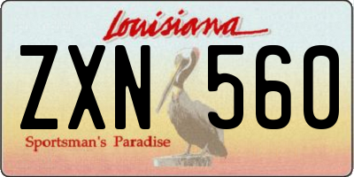 LA license plate ZXN560