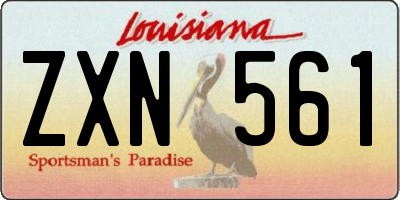 LA license plate ZXN561