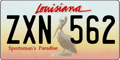 LA license plate ZXN562