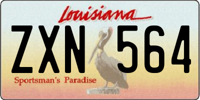 LA license plate ZXN564