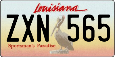 LA license plate ZXN565