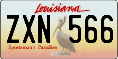 LA license plate ZXN566