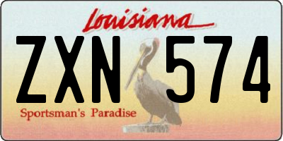 LA license plate ZXN574