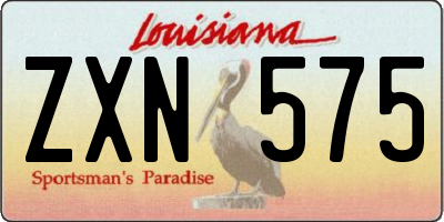 LA license plate ZXN575