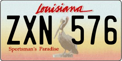 LA license plate ZXN576