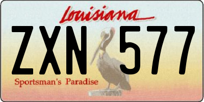 LA license plate ZXN577