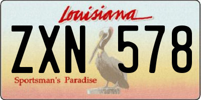 LA license plate ZXN578