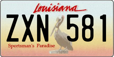 LA license plate ZXN581