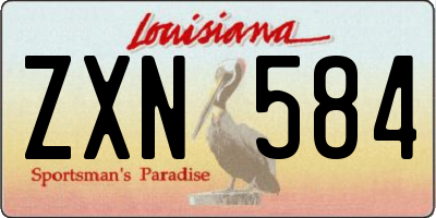 LA license plate ZXN584