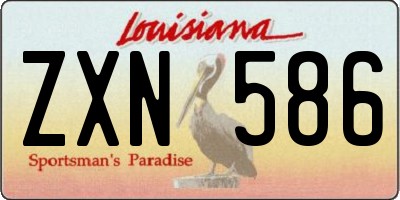 LA license plate ZXN586