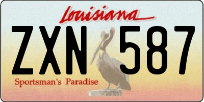 LA license plate ZXN587