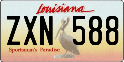 LA license plate ZXN588