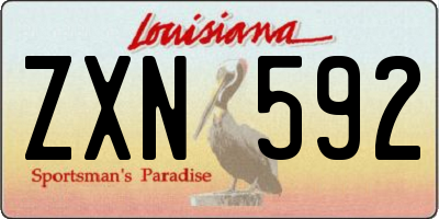 LA license plate ZXN592