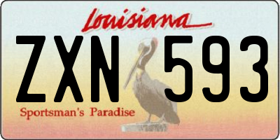 LA license plate ZXN593