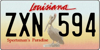 LA license plate ZXN594