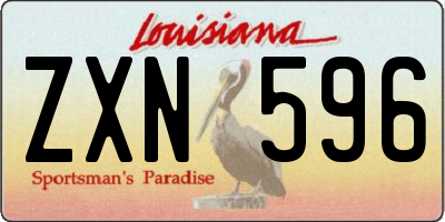 LA license plate ZXN596