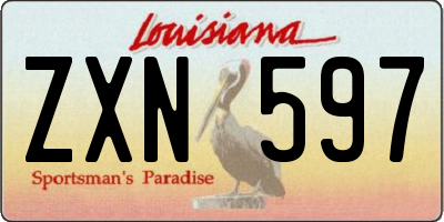 LA license plate ZXN597