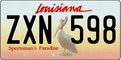 LA license plate ZXN598