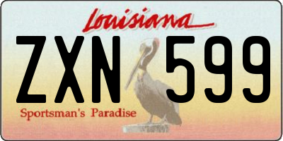 LA license plate ZXN599