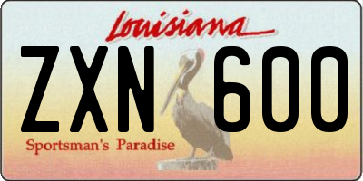 LA license plate ZXN600