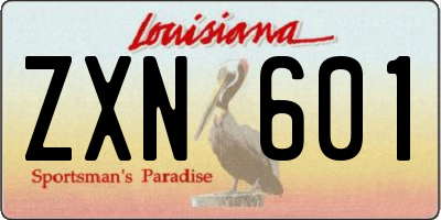 LA license plate ZXN601