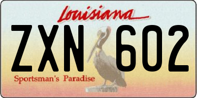 LA license plate ZXN602