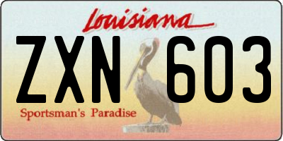 LA license plate ZXN603