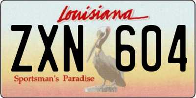 LA license plate ZXN604