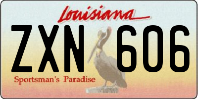 LA license plate ZXN606