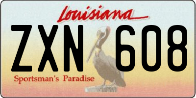 LA license plate ZXN608