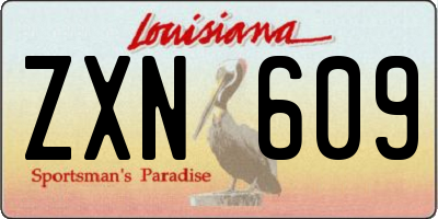 LA license plate ZXN609