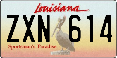 LA license plate ZXN614