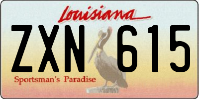 LA license plate ZXN615