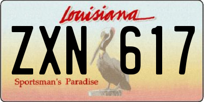 LA license plate ZXN617