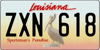 LA license plate ZXN618