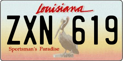 LA license plate ZXN619