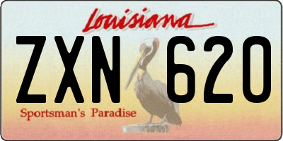 LA license plate ZXN620