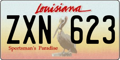 LA license plate ZXN623