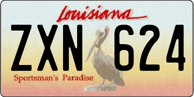 LA license plate ZXN624