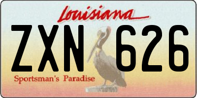 LA license plate ZXN626