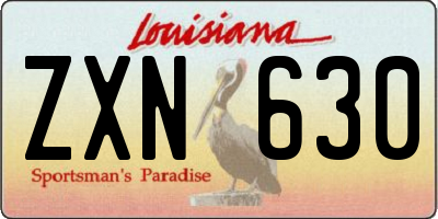 LA license plate ZXN630