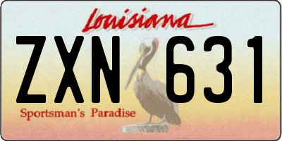 LA license plate ZXN631